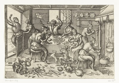 Magere Küche (Apenspel) von Pieter van der Borcht (I)
