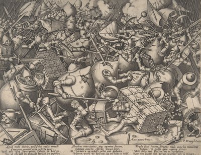 Der Kampf um Geld, nach 1570 von Pieter van der Heyden