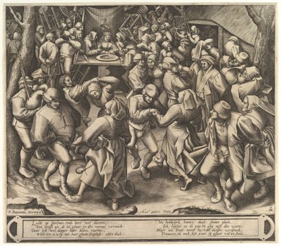 Der Bauernhochzeitstanz, nach 1570 von Pieter van der Heyden