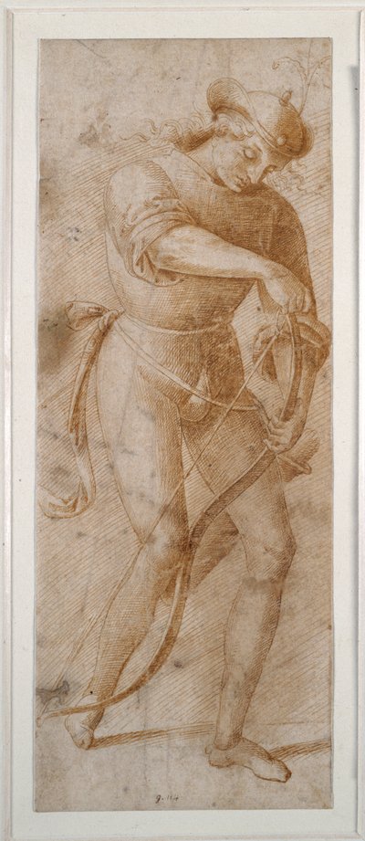 Ein junger Mann spannt seinen Bogen von Pietro (follower of) Perugino