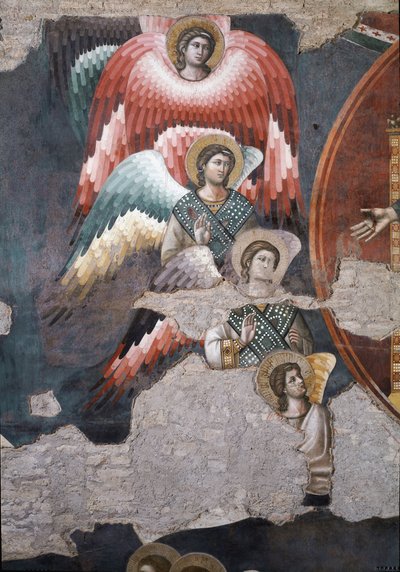 Das Jüngste Gericht, Detail der Engel - Fresko von Pietro Cavallini