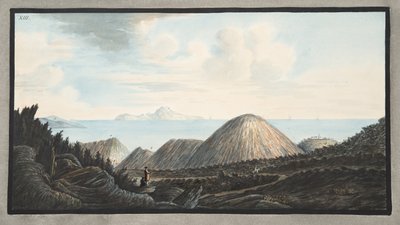 Ansicht des aktuellen Zustands des kleinen Berges, der durch die Explosion im Jahr 1760 entstanden ist, Platte XIII, aus 