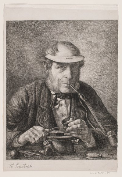 Porträt des Vaters des Künstlers, Medailleur F.C. Krohn von Pietro Købke Krohn