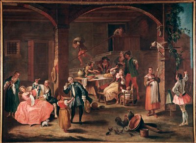 La merenda in campagna (Der Imbiss auf dem Land) Gemälde von Pietro Longhi (1702-1785) um 1750 Venedig, Ca