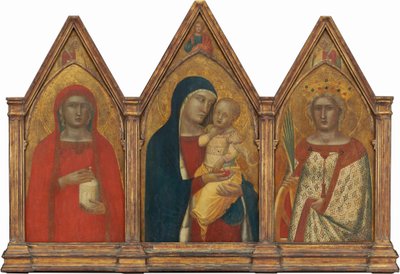 Madonna und Kind mit dem segnenden Christus und den Heiligen Maria Magdalena und ..., wahrscheinlich 1340 von Pietro Lorenzetti