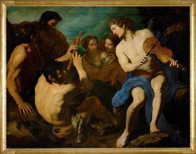 Ein musikalischer Wettstreit zwischen Apollo und Marsyas, um 1631/32 von Pietro Novelli
