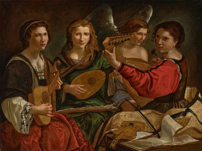 Laute Spieler und ein Engel von Pietro Paolini