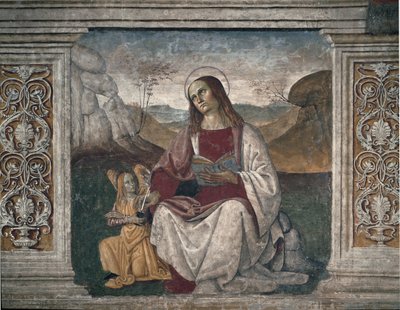 Heiliger Matthäus der Evangelist (Fresko) von Pietro Perugino