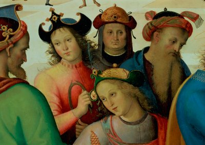 Die Vermählung der Jungfrau, Detail (Freier) von Pietro Perugino