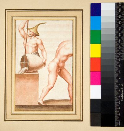 Kopie eines Mosaiks eines Mannes mit spitzer Kappe, der aus einer Vase gießt von Pietro Santi Bartoli