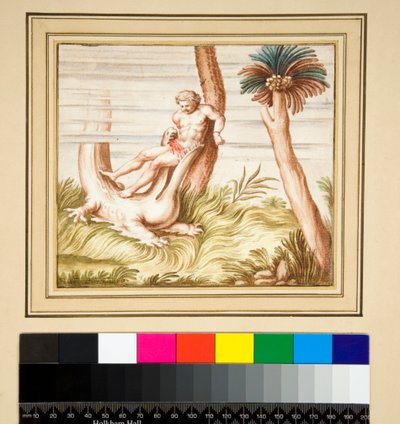 Kopie eines Mosaiks von Mann und Krokodil von Pietro Santi Bartoli