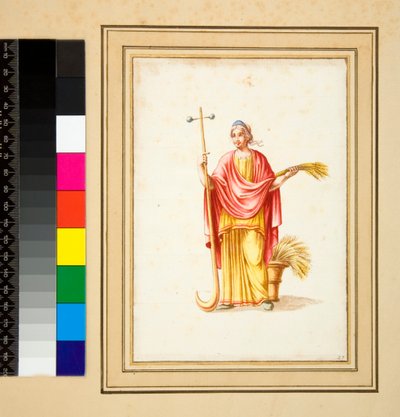 Großes Design einer Wand mit Gemälden von Pietro Santi Bartoli