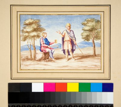 Zwei Männer in phrygischen Mützen von Pietro Santi Bartoli
