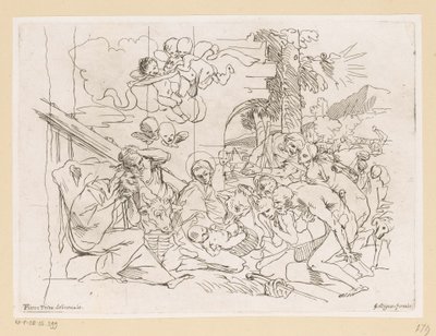 Anbetung durch die Hirten von Pietro Testa