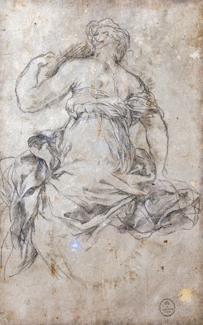 Weibliche Figur, Studie für das Silberzeitalter-Fresko von Pietro da Cortona