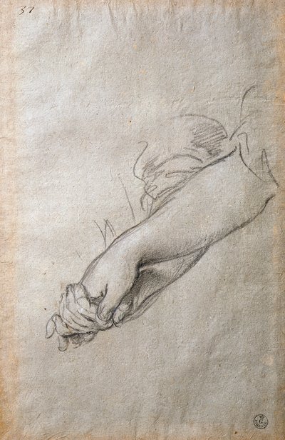 Hände und Arme, Studie für das Fresko Der goldene Akortonage von Pietro da Cortona