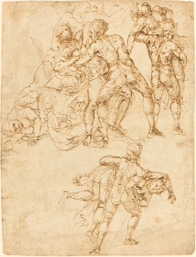Studien für den Raub der Sabinerinnen (verso) von Pirro Ligorio