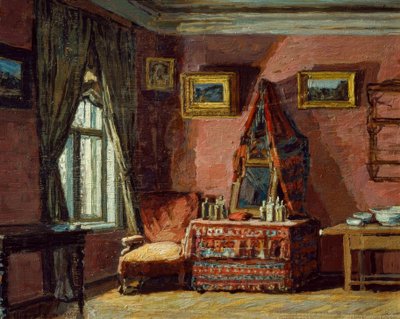 Das Schlafzimmer im Haus des Komponisten Pjotr I. Tschaikow von Pjotr Iwanowitsch Petrowitschew