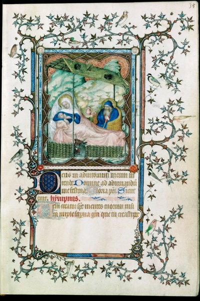 Geburt Christi. Aus den Petites heures du Duc de Berry von Pol de Limbourg