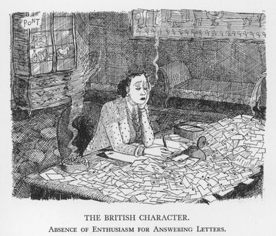 Der britische Charakter, Mangel an Begeisterung für das Beantworten von Briefen von Pont