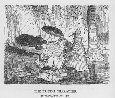 Der britische Charakter, Bedeutung des Tees (Litho) von Pont