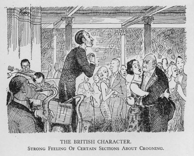 Der britische Charakter; starke Gefühle bestimmter Gruppen über das Crooning (Lithografie) von Pont