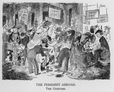Der Pessimist im Ausland; der Zoll (Lithografie) von Pont