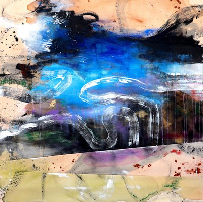 Abstrakter blauer Fluss von Poonam Choudhary