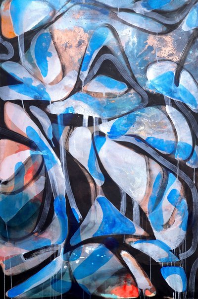 Abstrakter Blauer Fluss von Poonam Choudhary
