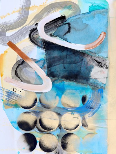 Blaue Abstrakte Kreise von Poonam Choudhary