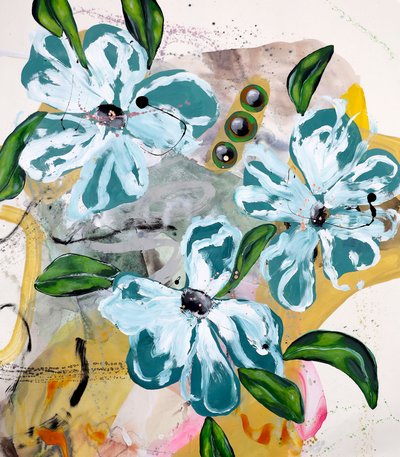 Lebhafte Abstrakte Blüten von Poonam Choudhary