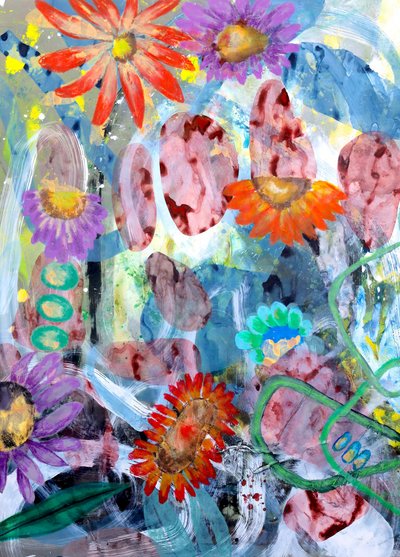 Lebendige abstrakte Blumen von Poonam Choudhary
