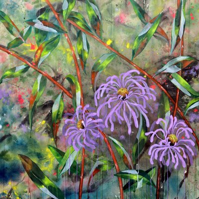 Lebhafter lila Gartenblüten von Poonam Choudhary