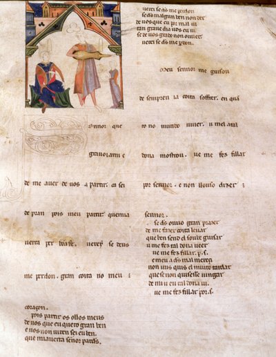 Seite 197R Ajuda Buch der Verse, Seite 197R, 13.-14. Jahrhundert von Portuguese School