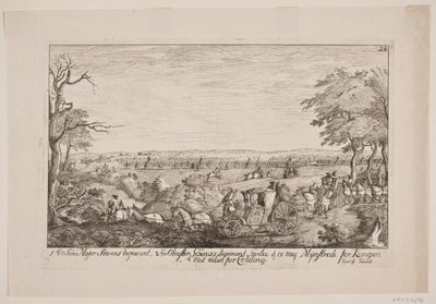 Frederik V mustert die Regimenter außerhalb von Kolding von Poul Isac Grønvold