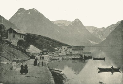 Mundal, am Fjaerlandsfjorden, Sogn, Norwegen, 1895 von Poulton and Co