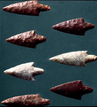Prähistorie, Kultur von Rinaldone: Pfeile aus der Nekropole von Rinaldone. Kupferzeit. 2200 v. Chr. Rom, Museo Nazionale Preistorico Etnografico Luigi Pigorini von Prehistoric Prehistoric