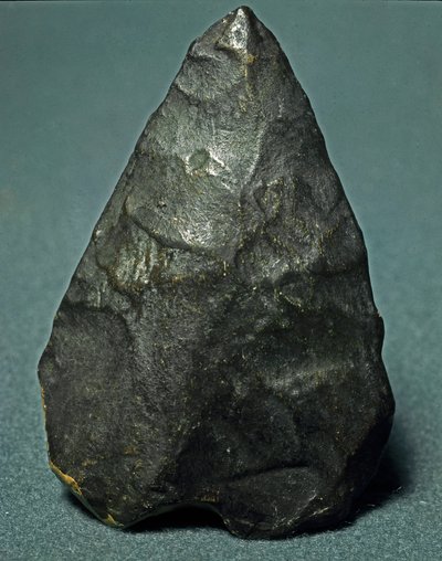 Prähistorisch: Flint-Amygdaloid-Biface. Unteres Paläolithikum. Verona, Museo Civico di Storia Naturale, Italien von Prehistoric Prehistoric