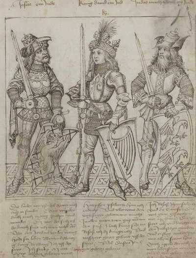 Josua, König David und Judas Makkabäus von Primary Master of the Strassburg Chronicle