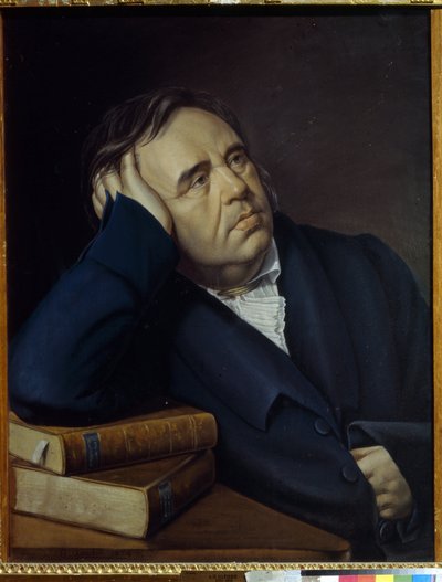 Porträt des Fabulisten Ivan A. Krylov (1769-1844) von Pyotr Alexeevich Olenin