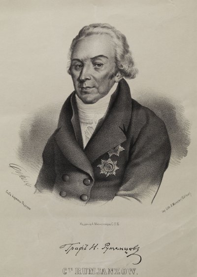 Porträt von Graf Nikolay Petrovich Rumyantsev 1754-1826 von Pyotr Fyodorovich Borel