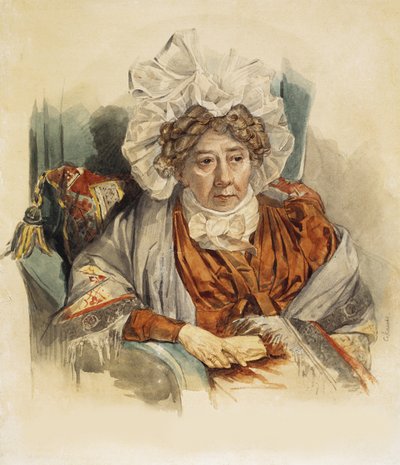 Porträt von Natalia Kirillovna Zagryazyskaya geb. Razumovskaya 1747-1837, 1821 von Pyotr Fyodorovich Sokolov
