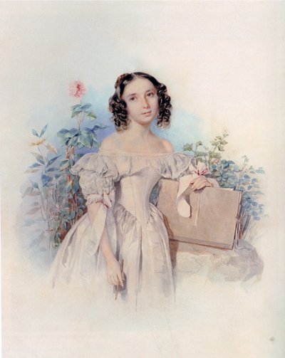 Porträt von Prinzessin Helen Biron von Curland, geb. Meshcherskaya 1818-1843, 1830er Jahre von Pyotr Fyodorovich Sokolov