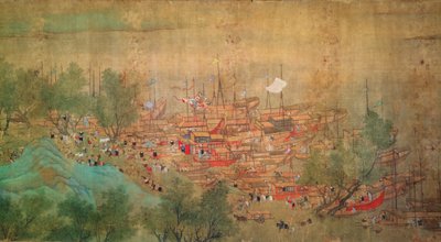 Kaiser Kang Shis Tour durch Kiang-Han im Jahr 1699, nach Chaio Ping Chen (1661-1722) von Qing Dynasty Chinese School