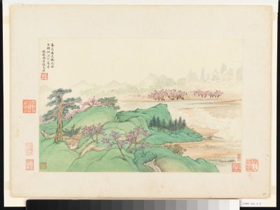 Landschaften nach alten Meistern, datiert 1674 und 1677 (Album von zwölf Blättern) von Qing Dynasty Chinese School