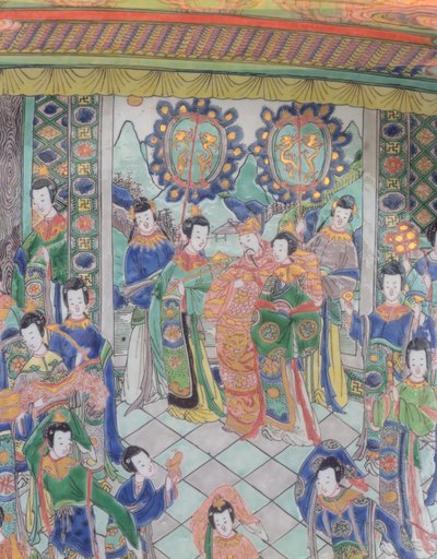 Großer Famille Verte Teller, Kangxi-Periode (1662-1722) von Qing Dynasty Chinese School