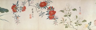 Blumen, Handrolle von Qing Dynasty Chinese School