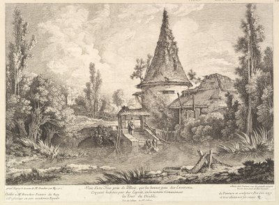 Ansicht des Turms bei Blois, Mitte des 18. Jahrhunderts von Quentin Pierre Chedel