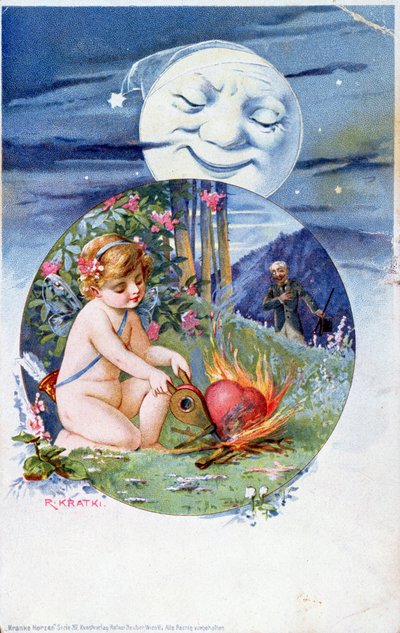 Postkarte aus der Serie Ill Hearts, ca. 1900 von R. Kratki