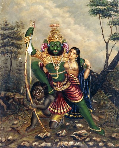 Die Entführung, ca. 1893 von R. Regunatha Naidu